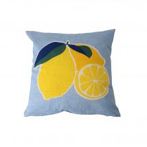 Coussin carré imprimé citrons - Blancheporte