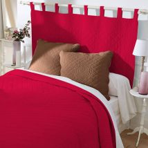 Tête de lit unie coton style boutis Cassandre - Rouge - Coton - Colombine - Blancheporte