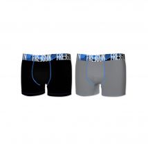 Boxer coton stretch Freegun - lot de 2 - TL - Gris/noir - Freegun - Blancheporte
