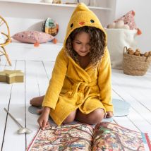 Peignoir de bain déguisement enfant poussin éponge coton - 340 g/m² - Jaune - Coton - Colombine Des Petits - Blancheporte