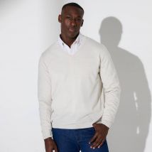 Pull uni col V - Taille L - Gris - Blancheporte