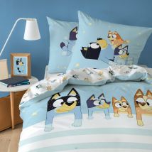 Parure de lit Bluey en coton - Bleu - Coton - Bluey - Blancheporte