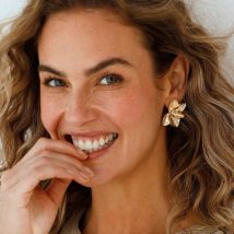 Boucles d'oreilles pétales dorés - Blancheporte