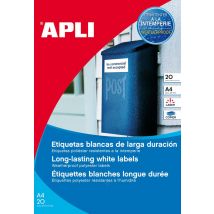 APLI Wetterfeste Folien-Etiketten, Durchmesser 30 mm, weiß