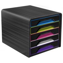 CEP Schubladenbox Smoove GLOSS, 5 Schübe, schwarz / bunt
