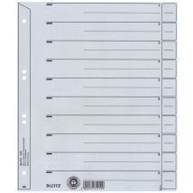 LEITZ Trennblätter, A4 Überbreite, Kraftkarton 200g/qm, grau
