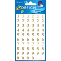 AVERY Zweckform Zahlen-Sticker, 0-9 + Punkte, gold