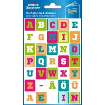 AVERY Zweckform Buchstaben-Etiketten, farbig sortiert