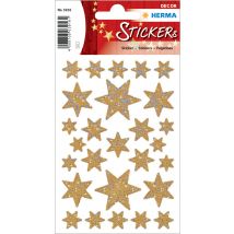 HERMA Weihnachts-Sticker DECOR , Sterne, , gold, Holographie