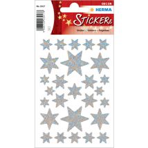 HERMA Weihnachts-Sticker DECOR , Sterne, , silber, Holographie