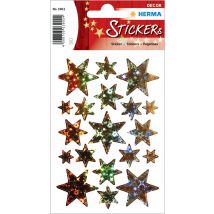HERMA Weihnachts-Sticker DECOR , Sterne, , gold, Holografie