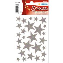 HERMA Weihnachts-Sticker MAGIC , Sterne silber, , glittery