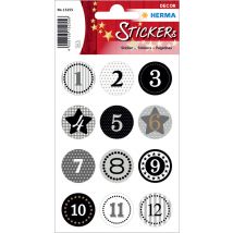 HERMA Weihnachts-Sticker DECOR , Adventskalender, , grau