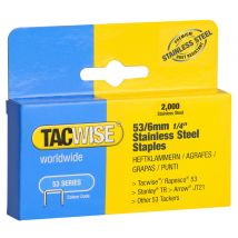 TACWISE Heftklammern 53/8 mm, Edelstahl, 2.000 Stück