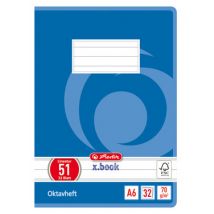 herlitz Oktavheft x.book, DIN A6, liniert, 70 g/qm, 32 Blatt