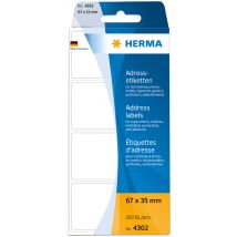 HERMA Adress-Etiketten, 88 x 35 mm, Leporello gefalzt, weiß