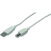 LogiLink USB 2.0 Kabel, USB-A - USB-B Stecker, 2,0 m, grau