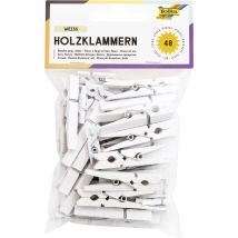 folia Holzklammern, weiß, 3 Größen sortiert