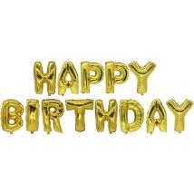 PAPSTAR Folienballon-Set , Happy Birthday, , gold