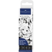 FABER-CASTELL Tuschestift PITT artist pen, 4er Etui Manga