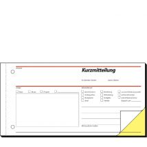 sigel Formularbuch , Kurzmitteilung, , 1/3 A4 quer, SD