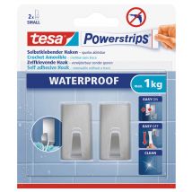 tesa Powerstrips Haken WATERPROOF Small Metall, rechteckig