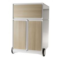 PAPERFLOW Rollcontainer easyBox, 1 Schub, weiß / buche