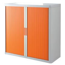 PAPERFLOW Rollladenschrank easyOffice, 2 Böden, weiß/ orange