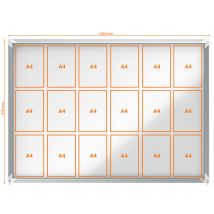 nobo Schaukasten Premium Plus, Metall-Rückwand, 18 x DIN A4
