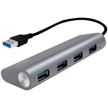 LogiLink USB 3.0 Hub, 4-Port, Aluminiumgehäuse, grau