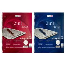 LANDRÉ Collegeblock , 2in1, , DIN A4, zwei Lineaturen, 80 Bl.