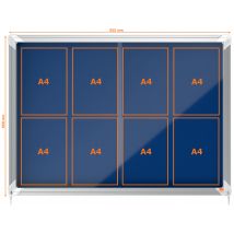 nobo Schaukasten Premium Plus, Filz-Rückwand, 12 x DIN A4