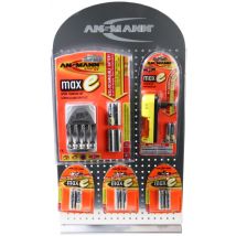 ANSMANN Thekendisplay aus Metall mit 16 Haken, unbestückt,