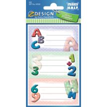 ZDesign SCHOOL Buchetiketten , ABC, , bunt