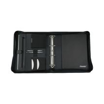 Alassio Ringbuchmappe , RIMINI, , A4, Lederimitat, schwarz