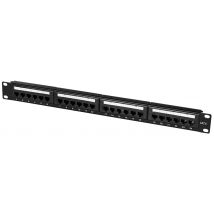 LogiLink 19,  Patch Panel Kat.6, 24 Port, schwarz, 1HE
