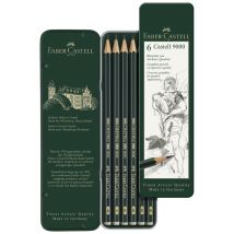 FABER-CASTELL Bleistift CASTELL 9000, 6er Metalletui