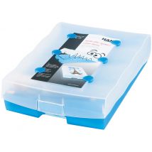 HAN Lernkartei CROCO 2-6-19, A8 quer, blau-transluzent