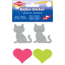 KLEIBER Reflex-Sticker , Katzen & Herz, , silber/gelb