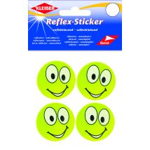 KLEIBER Reflex-Sticker , Happy Face big eyes, , gelb
