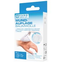 HARO Wundauflage, aus Baumwolle, weiß, 3er Pack