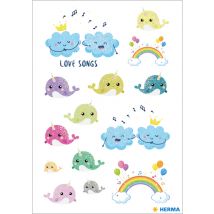 HERMA Sticker DECOR , Love Songs, , beglimmert