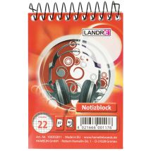 LANDRÉ Spiralnotizblock, DIN A7, 40 Blatt, kariert