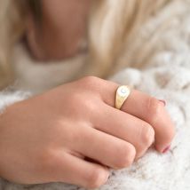 Sterling Silver Personalised Initial Small Signet Ring