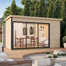 Modano – Maison de jardin moderne en bois avec façade vitrée modulable et design nordique | Modano 4