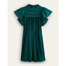 Jersey-Minikleid mit Bortendetail Damen Boden, Dunkles Smaragdgrün