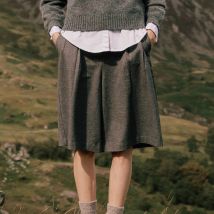 Bermuda large taille haute gris femme taille 36 Bonobo