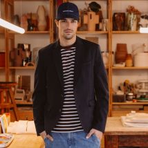 Bonobo - Veste blazer cintrée bleu marine homme taille S