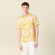 Bonobo - Chemise manches courtes fluide jaune foncé homme taille L