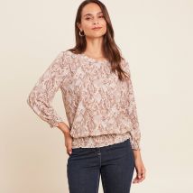 Bréal T-shirt col rond manches 3/4 beige femme taille L